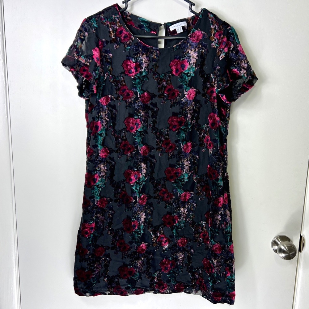 Carolina Belle Womens Velvet Burnout Dress Size 8 Floral‎ Whimsigoth Grunge